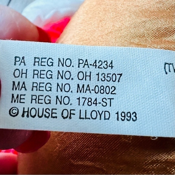 Vtg House of Loyd Shivers Reindeer Christmas Draft Stopper Nylon Parachute Plush - Picture 13 of 16